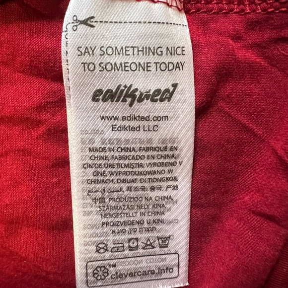 EDIKTED Lara Cut Out Twist Front Top in Burgundy Size M - Picture 7 of 7